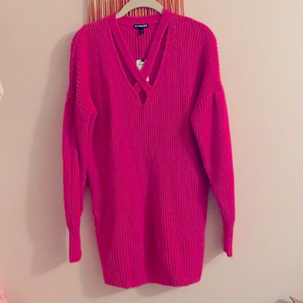 Express sweater dress size XS pink. NWT